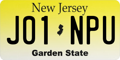 NJ license plate J01NPU