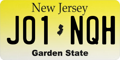 NJ license plate J01NQH