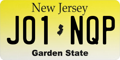 NJ license plate J01NQP