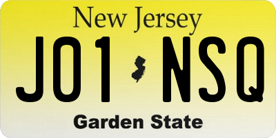 NJ license plate J01NSQ