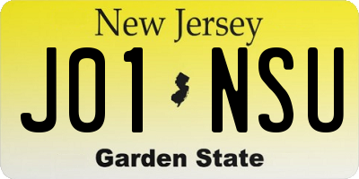 NJ license plate J01NSU