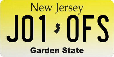 NJ license plate J01OFS