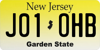 NJ license plate J01OHB