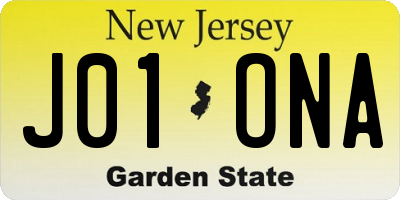 NJ license plate J01ONA
