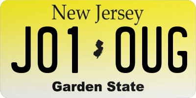 NJ license plate J01OUG