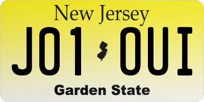 NJ license plate J01OUI