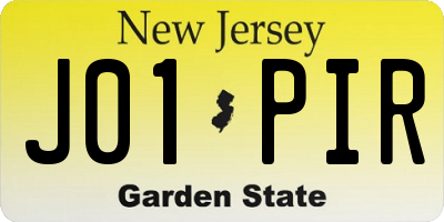 NJ license plate J01PIR