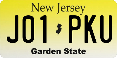 NJ license plate J01PKU