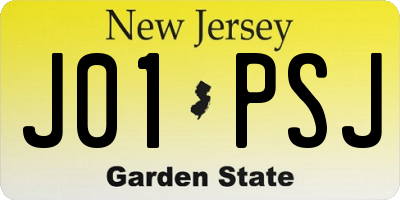 NJ license plate J01PSJ