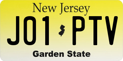 NJ license plate J01PTV