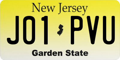 NJ license plate J01PVU