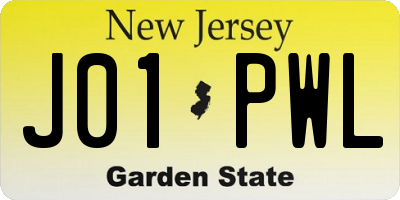 NJ license plate J01PWL