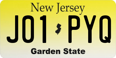 NJ license plate J01PYQ