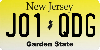 NJ license plate J01QDG