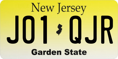 NJ license plate J01QJR