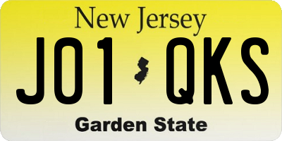 NJ license plate J01QKS