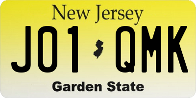 NJ license plate J01QMK