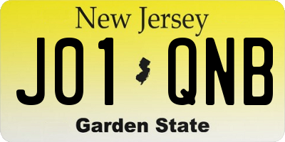 NJ license plate J01QNB