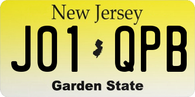 NJ license plate J01QPB