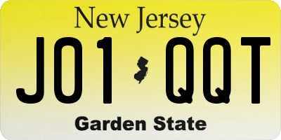 NJ license plate J01QQT