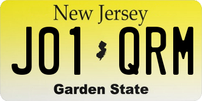 NJ license plate J01QRM