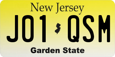 NJ license plate J01QSM