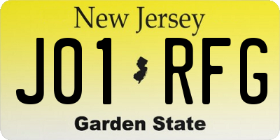 NJ license plate J01RFG