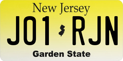 NJ license plate J01RJN
