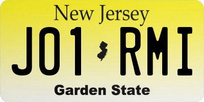 NJ license plate J01RMI