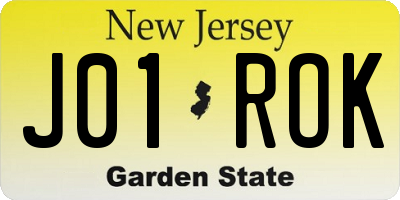 NJ license plate J01ROK