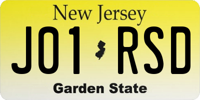 NJ license plate J01RSD