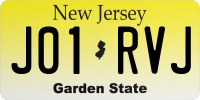 NJ license plate J01RVJ