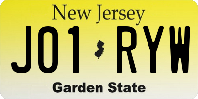 NJ license plate J01RYW