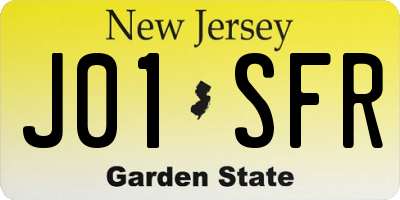 NJ license plate J01SFR