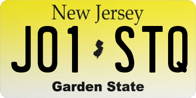 NJ license plate J01STQ