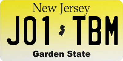 NJ license plate J01TBM