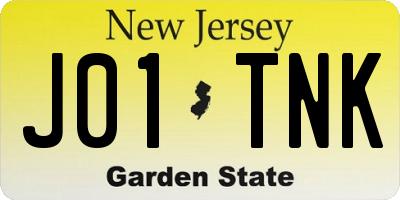 NJ license plate J01TNK