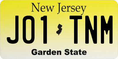NJ license plate J01TNM