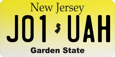 NJ license plate J01UAH