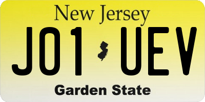 NJ license plate J01UEV