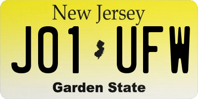 NJ license plate J01UFW