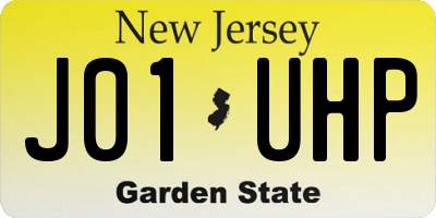 NJ license plate J01UHP