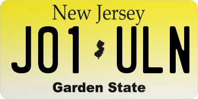 NJ license plate J01ULN