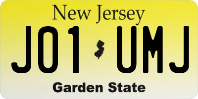 NJ license plate J01UMJ