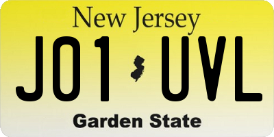 NJ license plate J01UVL