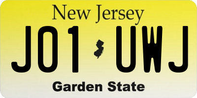 NJ license plate J01UWJ