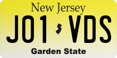 NJ license plate J01VDS