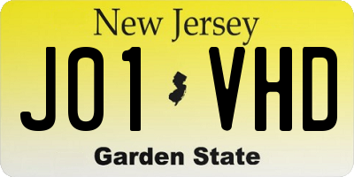 NJ license plate J01VHD