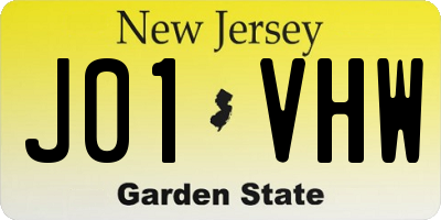 NJ license plate J01VHW
