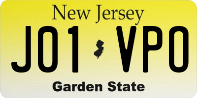 NJ license plate J01VPO